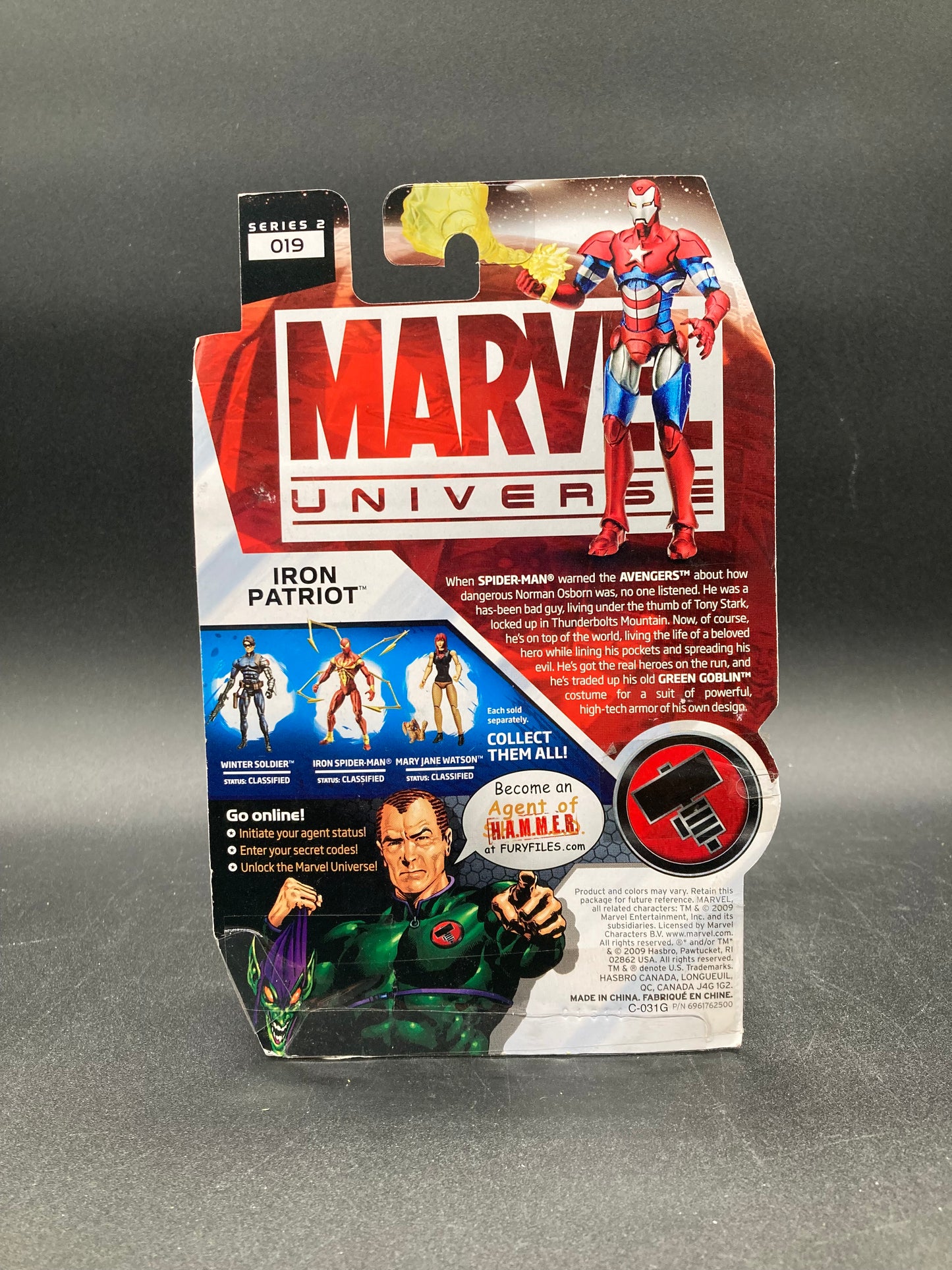 Iron Patriot (Unmasked Variant) Hasbro Marvel Universe Figure 2009