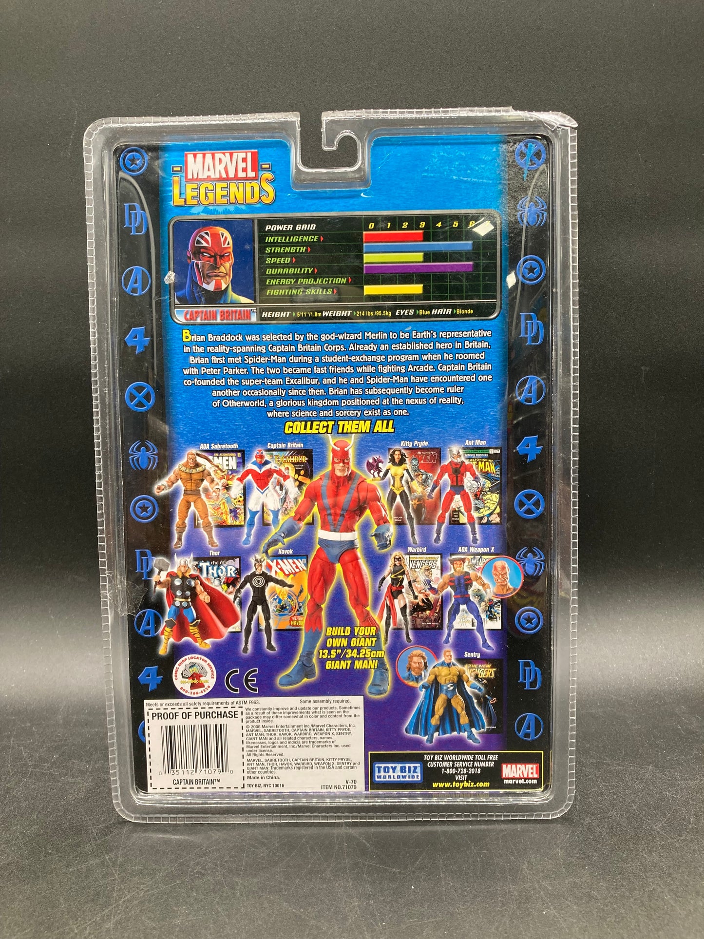 Captain Britain Marvel Legends Giant Man Series Action Figure Toybiz 2006