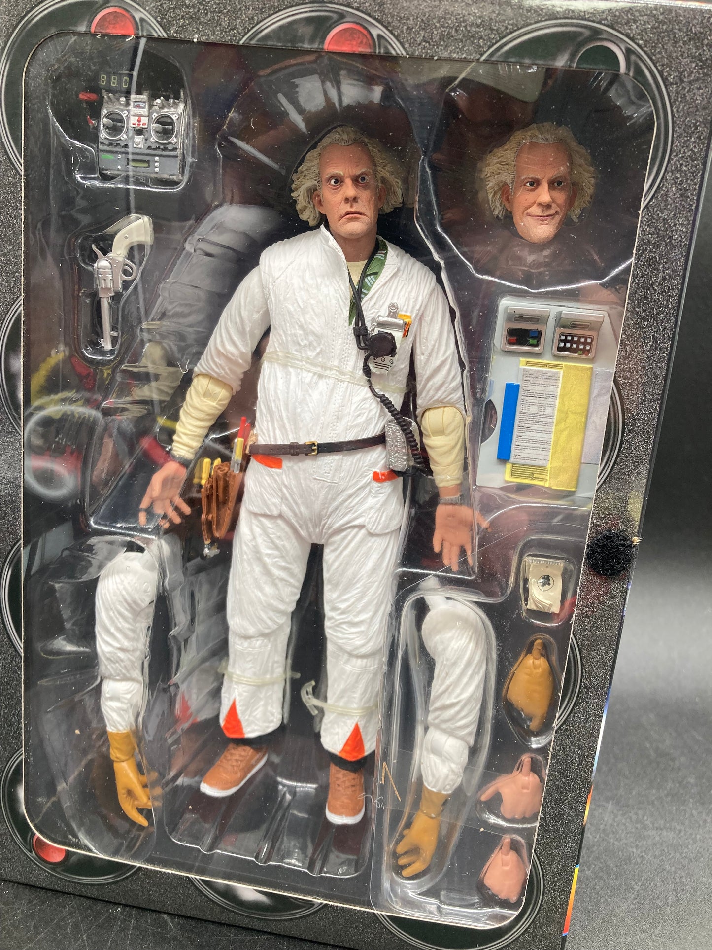 Ultimate Doc Brown Hazmat Suit 1985 NECA Back To The Future 35th Anniversary Figure