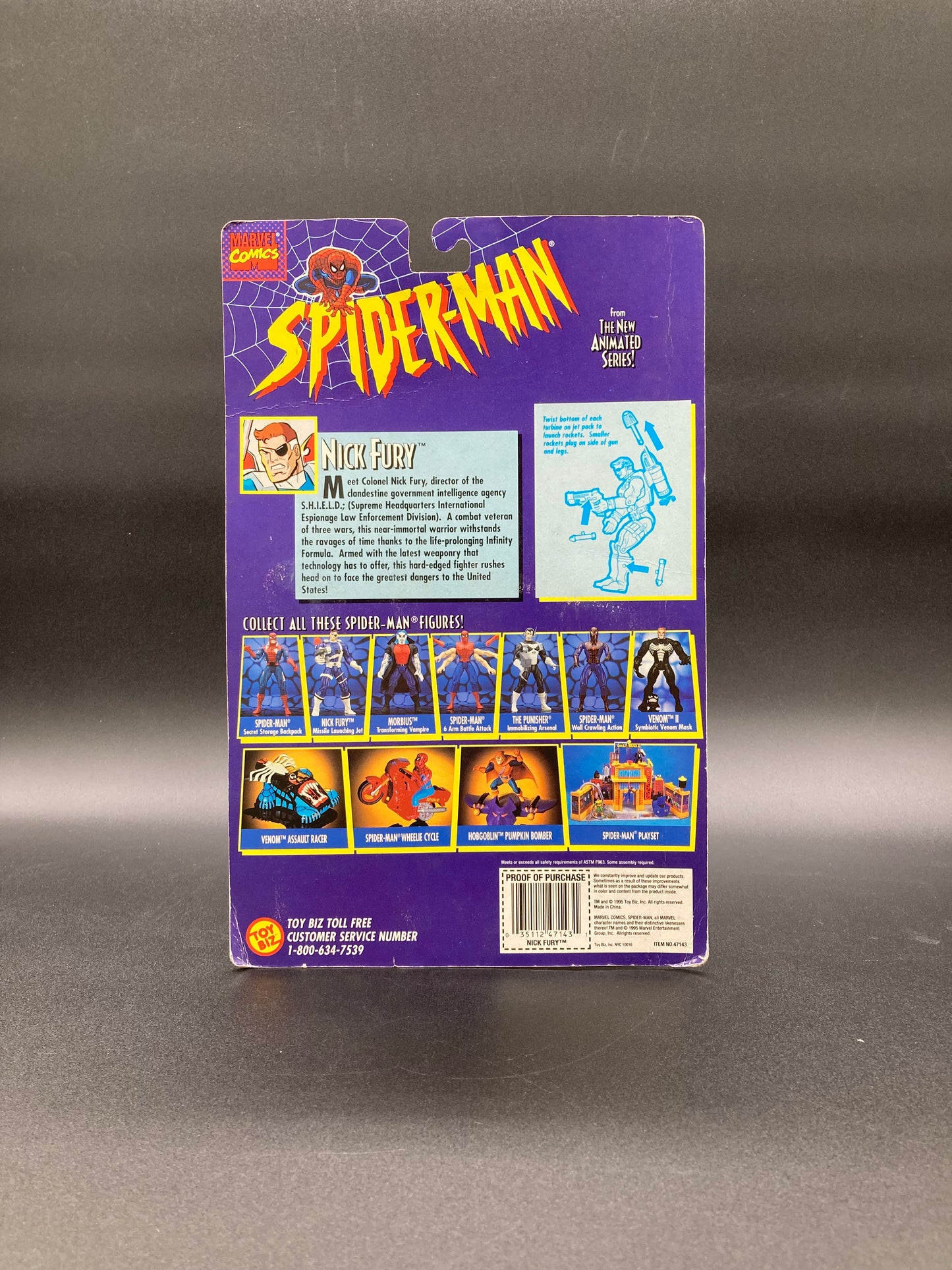 Nick Fury Spider-Man: The Animated Series Action Figure Toybiz 1995