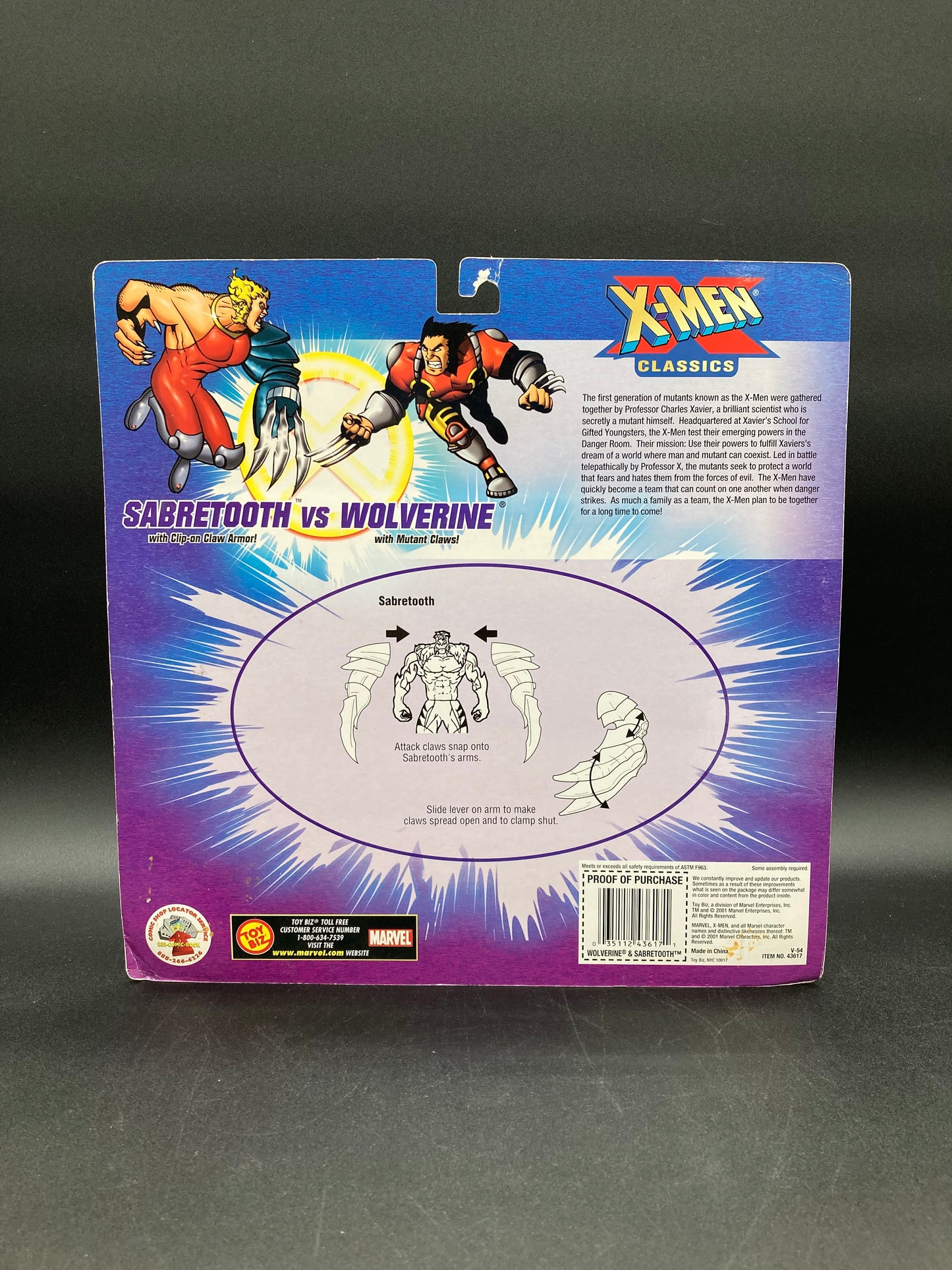 Wolverine VS Sabretooth X-Men Classics: Savage Fighters Action Figure Set Toybiz 2001