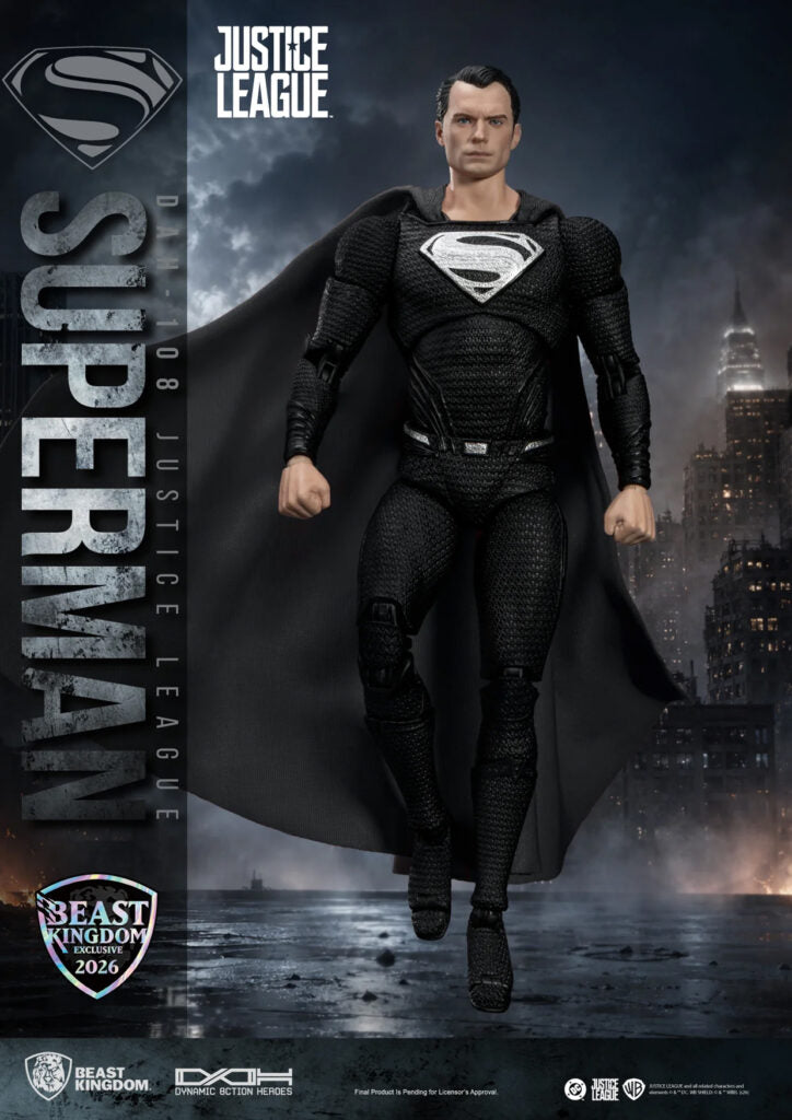 Superman DAH-108 (Black Suit Version) Justice League Exclusive Action Figure Beast Kingdom 2026