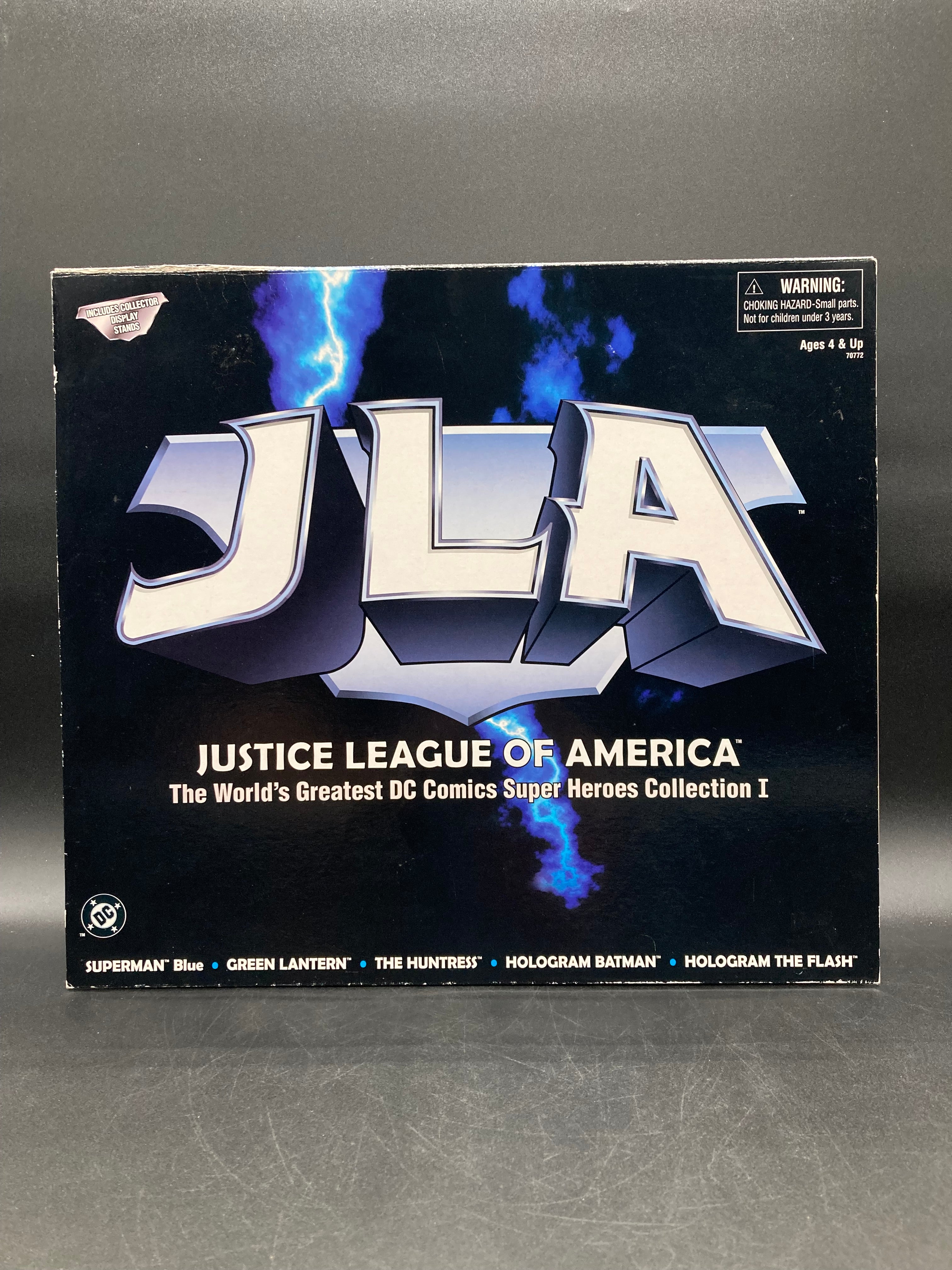 Justice League Of America Kenner DC Superman,Green Lantern, Huntress, Hologram Batman & Hologram Flash Deluxe Figure 6” Set 1998