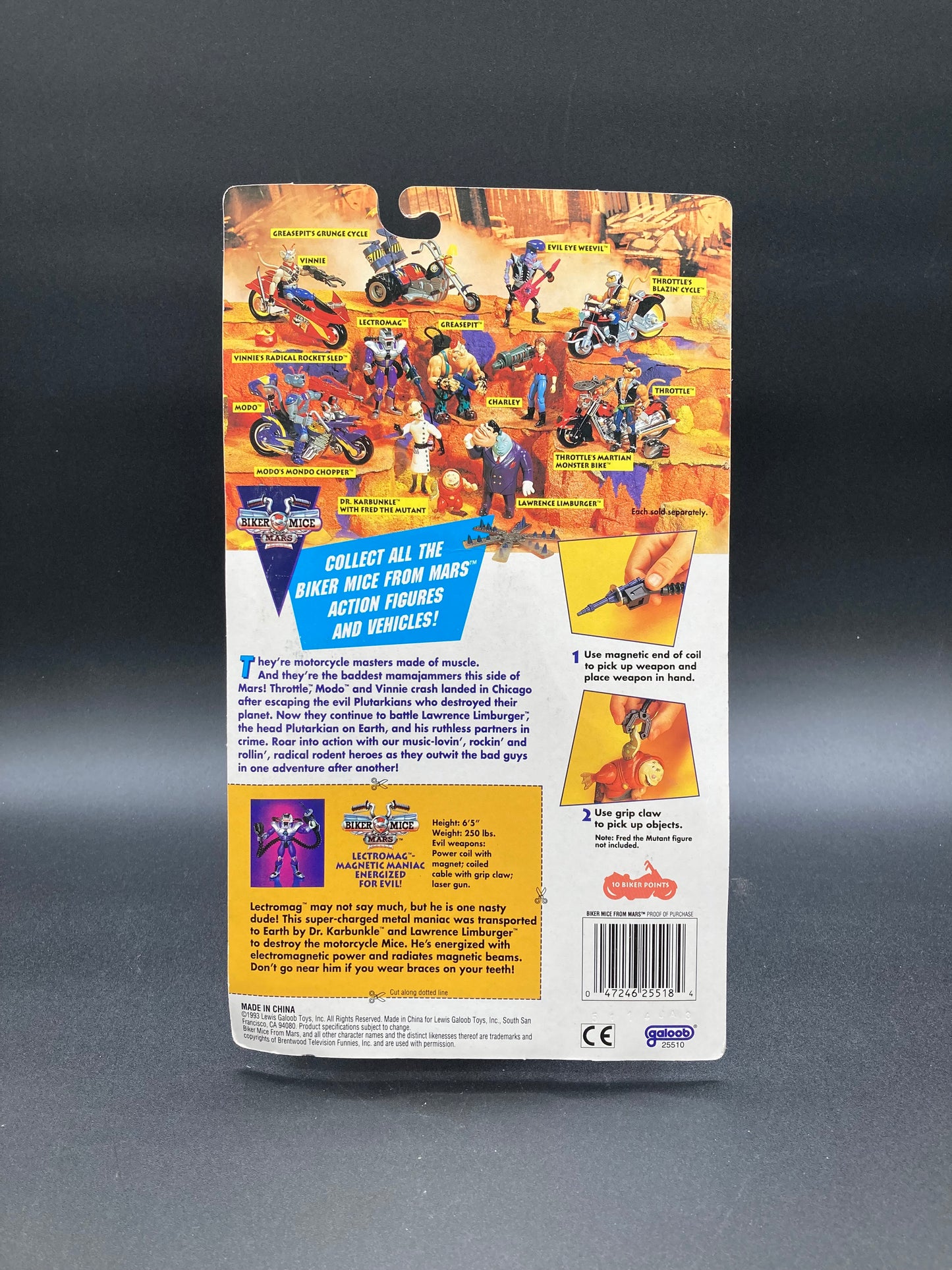 "Lectromag" Biker Mice From Mars Action Figure Galoob 1993