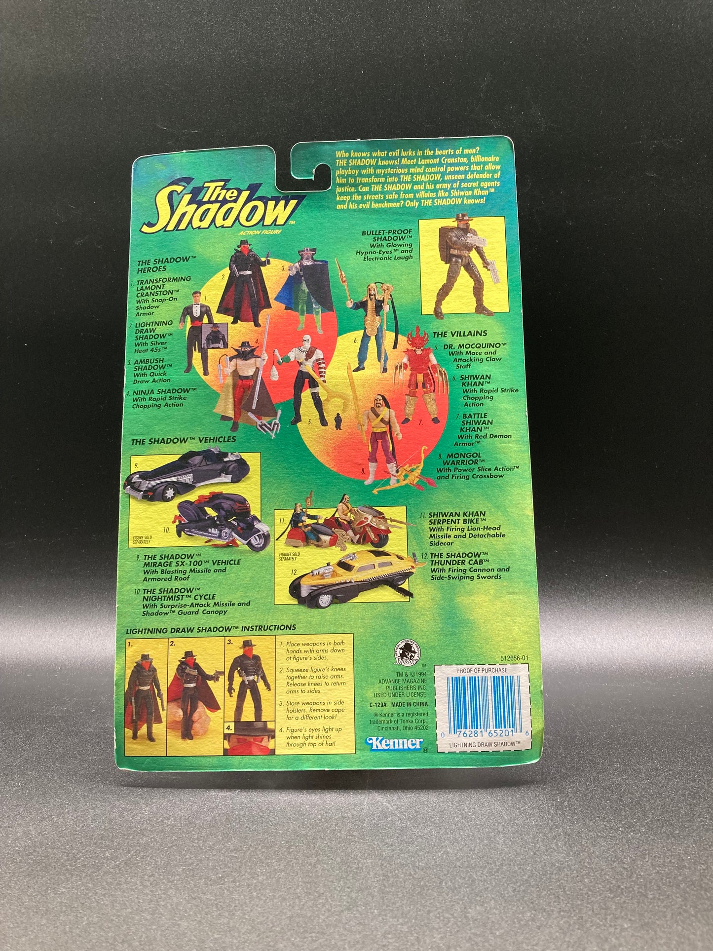 "The Shadow" (Lightning Draw) The Shadow Action Figure Kenner 1994