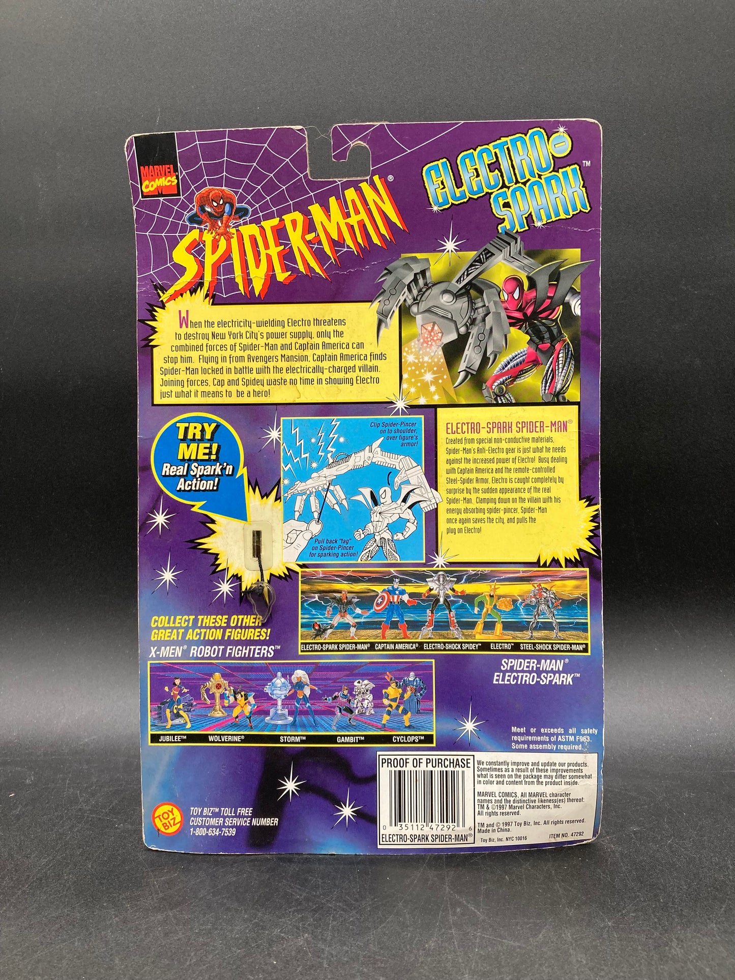 Electro-Spark Spider-Man Toybiz Spider-Man Electro Spark Animated Series Figure 1997