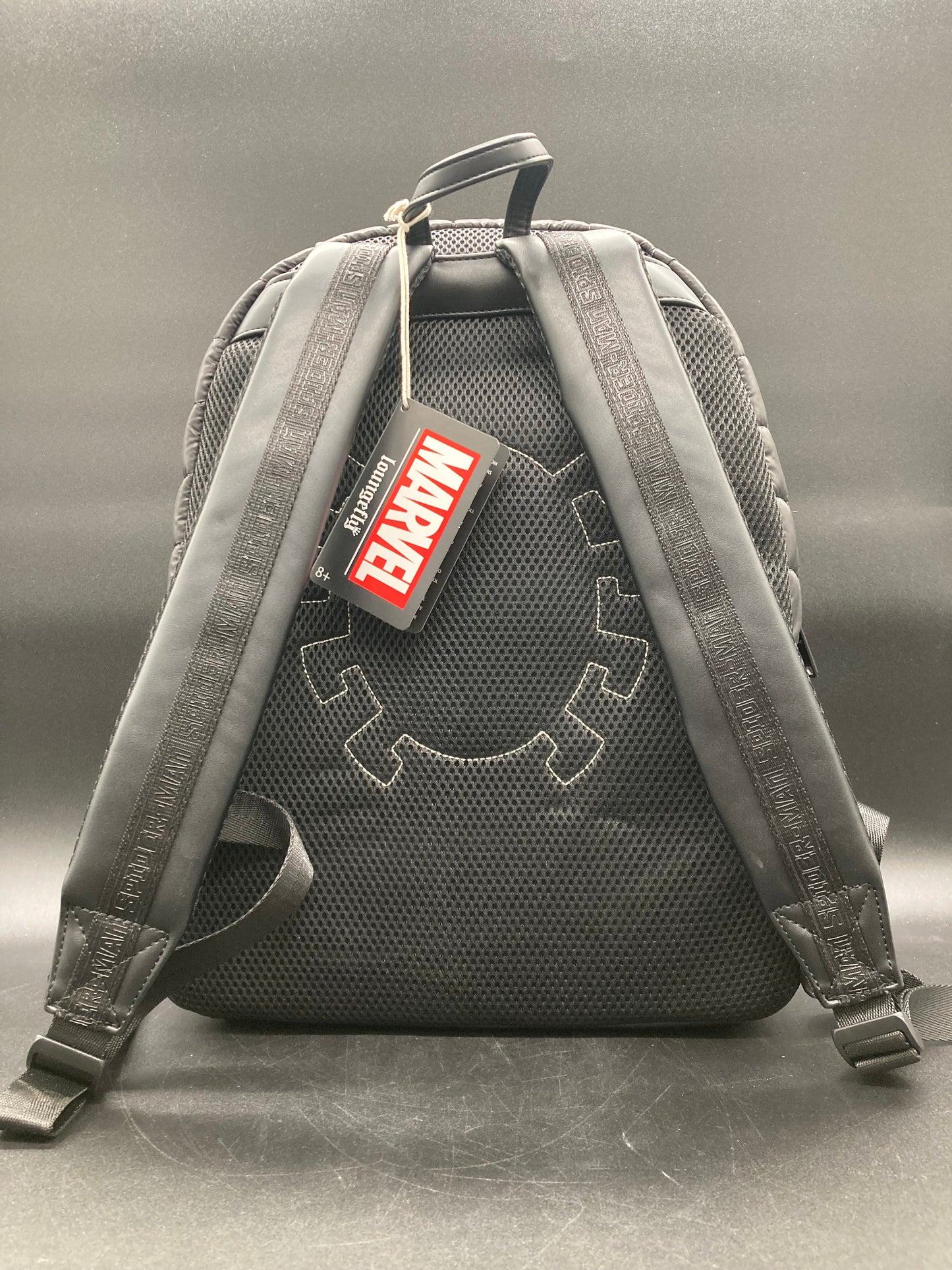 Loungefly Marvel Spider-Man Black & White Suit Quilted Figural Backpack