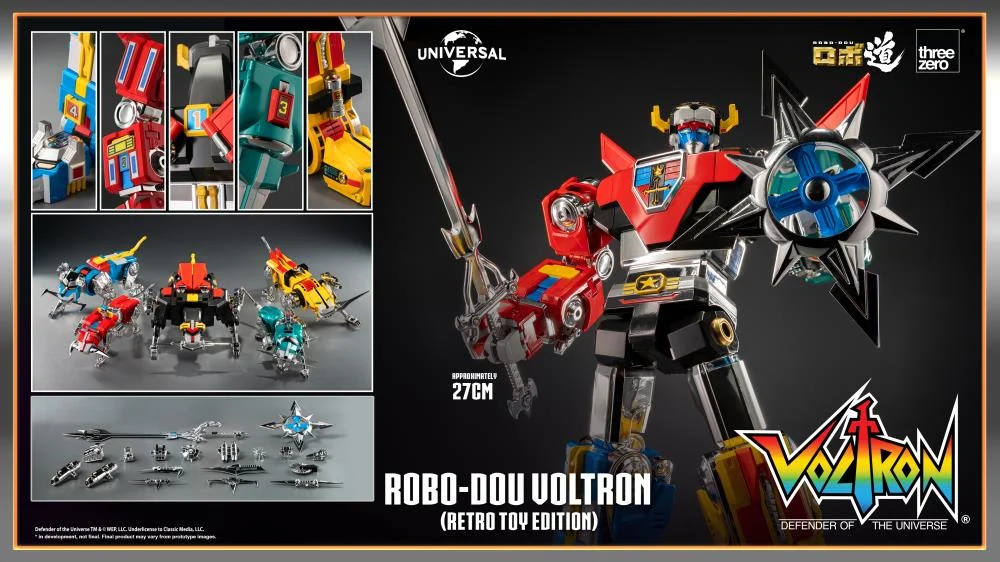 Voltron: Defender of the Universe Voltron Retro Toy Edition ROBO-DOU Threezero Action Figure
