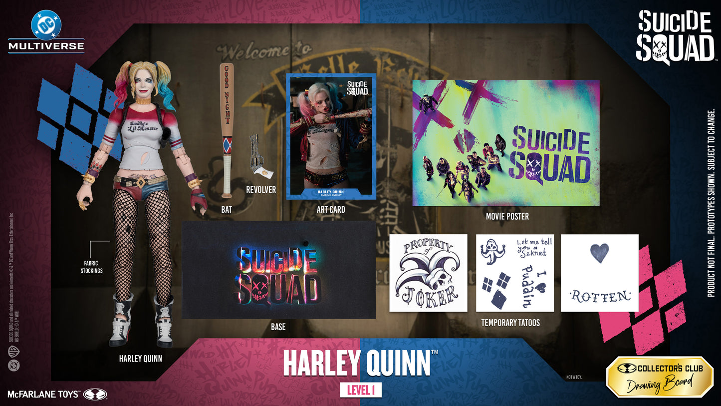 Harley Quinn Suicide Squad Level 1 Action Figure out of packaging – McFarlane Toys Collector's Club 2026