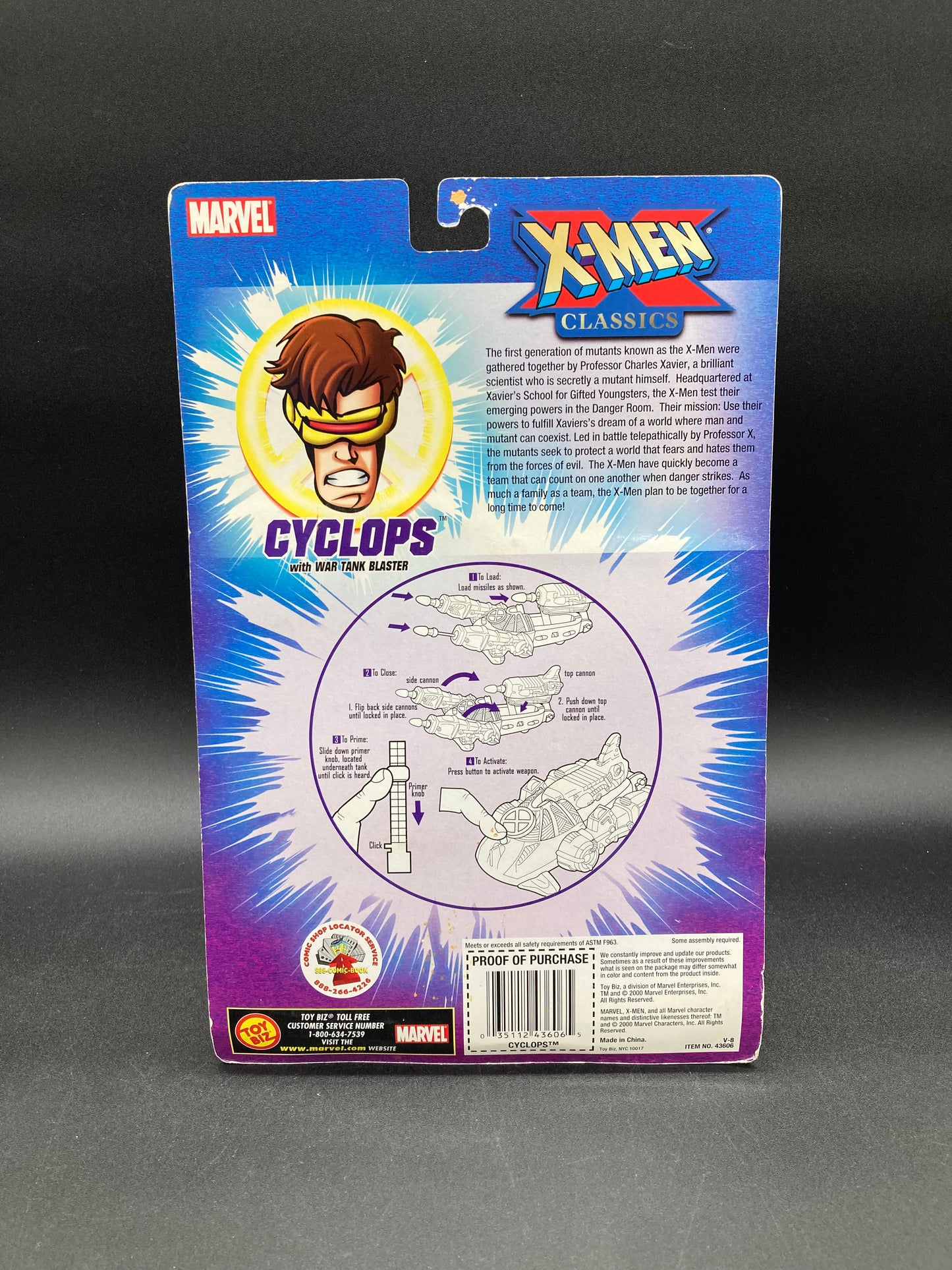 Cyclops X-Men Classics: Battle Blasters Action Figure Toybiz 2000