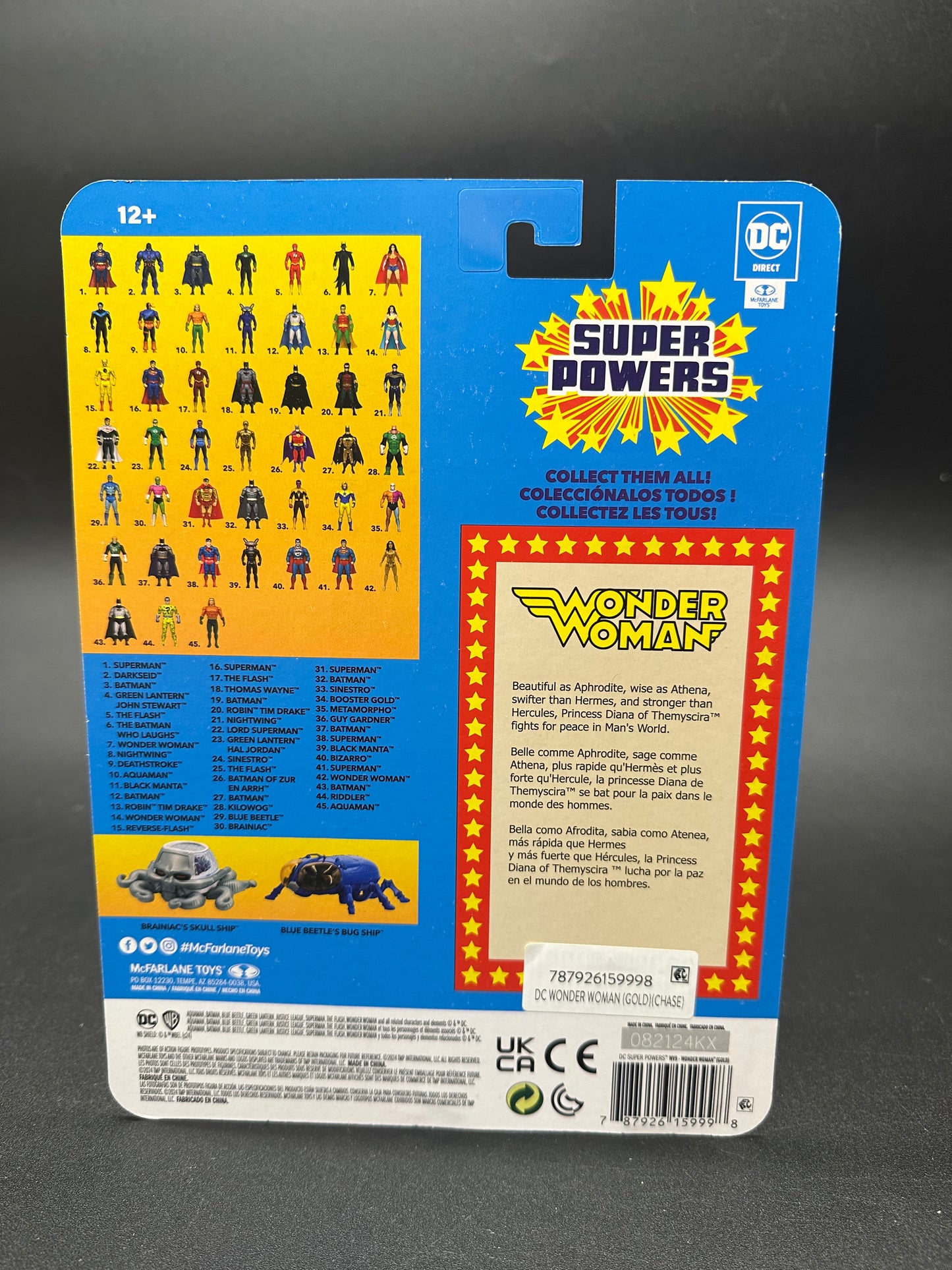 Wonder Woman Gold 40th Anniversary Super Powers Mcfarlane