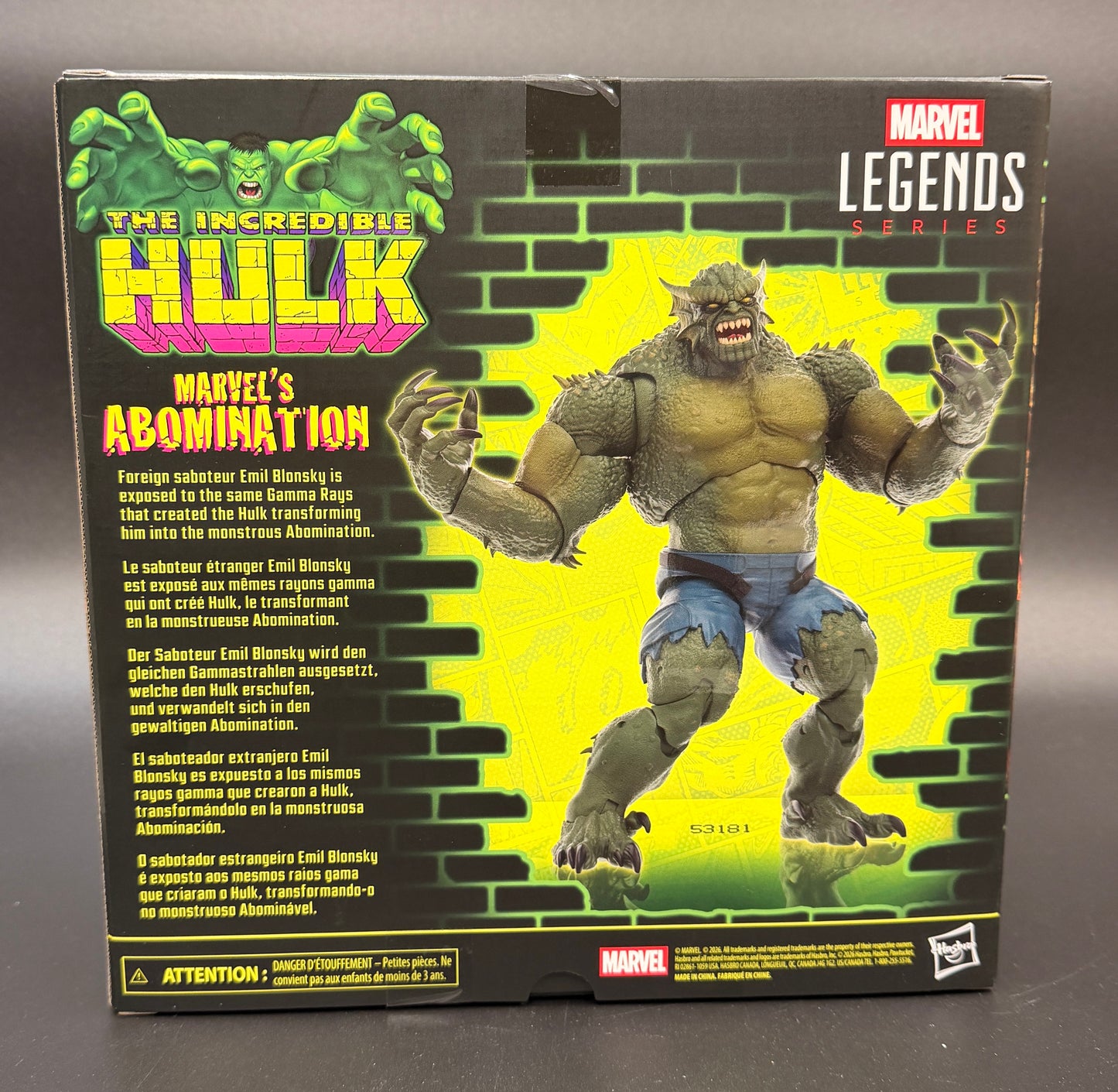 Abomination Hasbro Marvel Legends 6-Inch Action Figure 2026 (Hulk Comics)