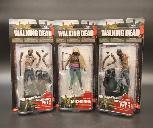 Michonne and her 2 Pet Zombie Lot McFarlane AMC Walking Dead Series 3 Figures 2013