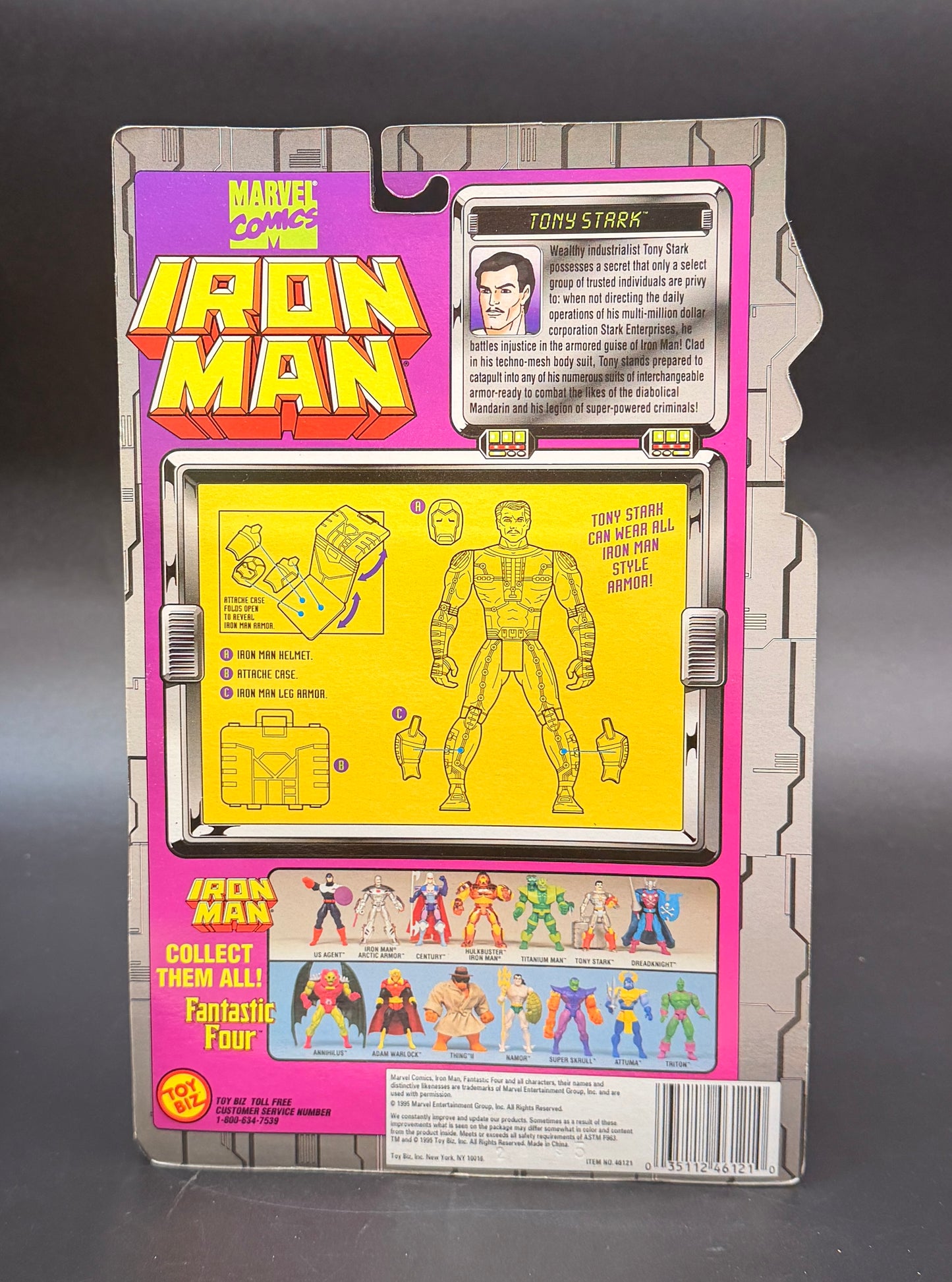 Tony Stark w/ Armor Carrying Suitcase Iron Man ToyBiz 1995