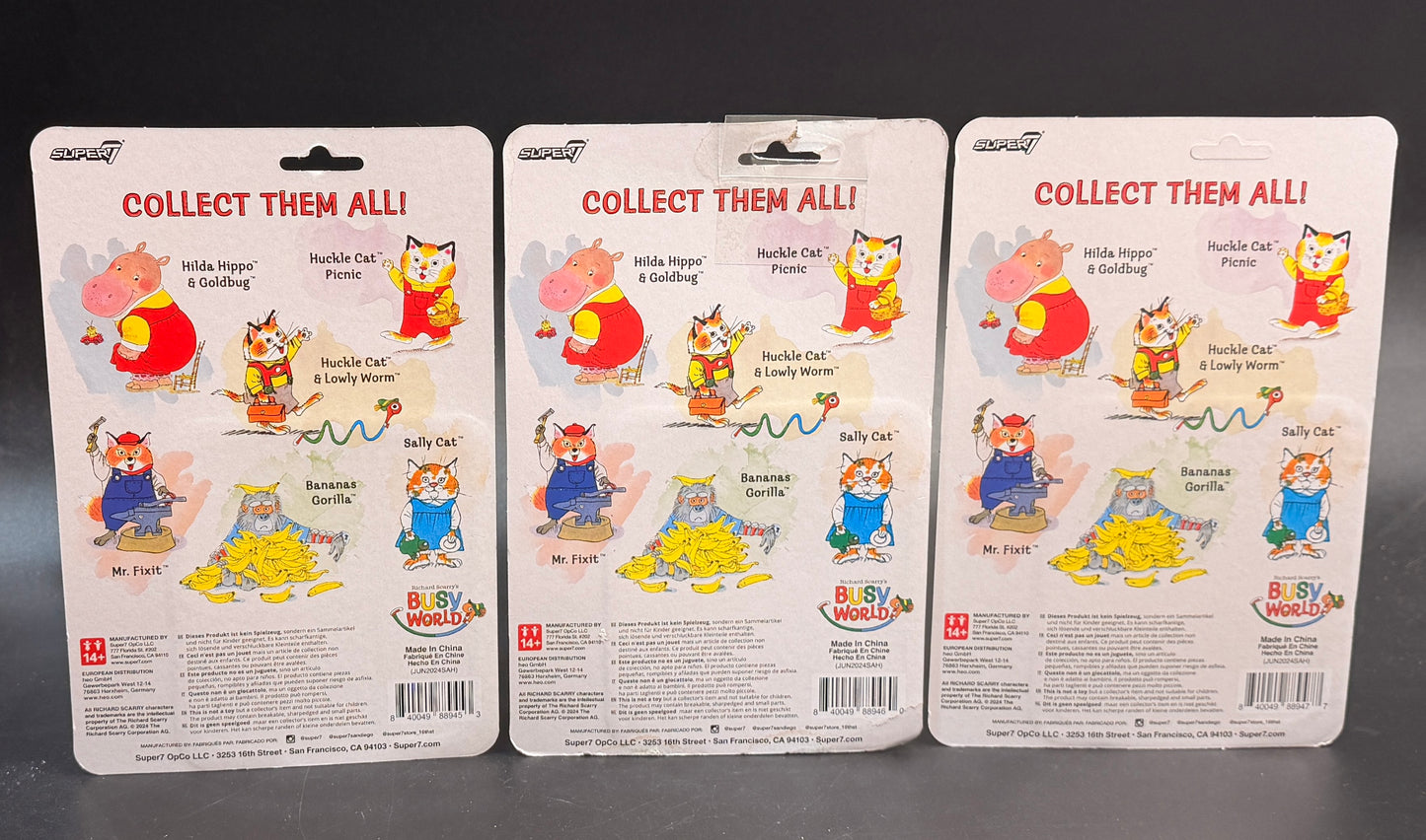 Busy World By Richard Scarry Reaction Super7 Figure 3 Set