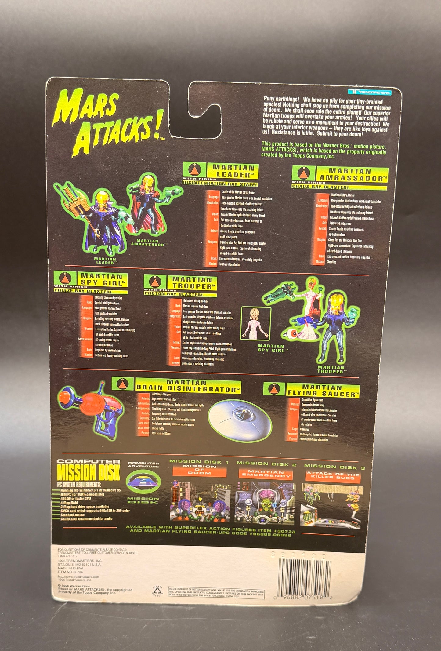 Martian Ambassador Mars Attacks! Action Figure Trendmasters 1996