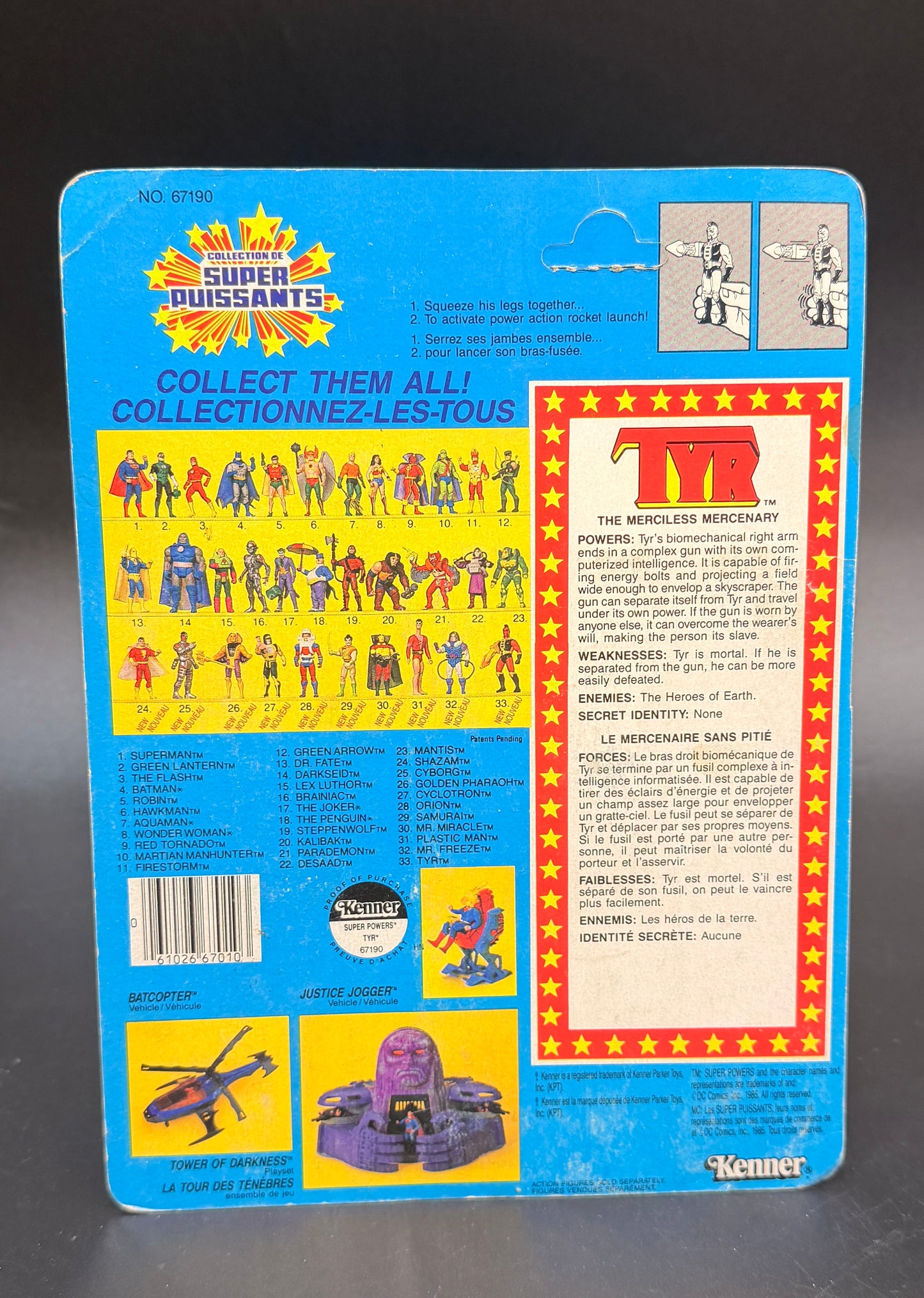 "Tyr" Super Powers Collection Action Figure Kenner 1986 (unpunched)