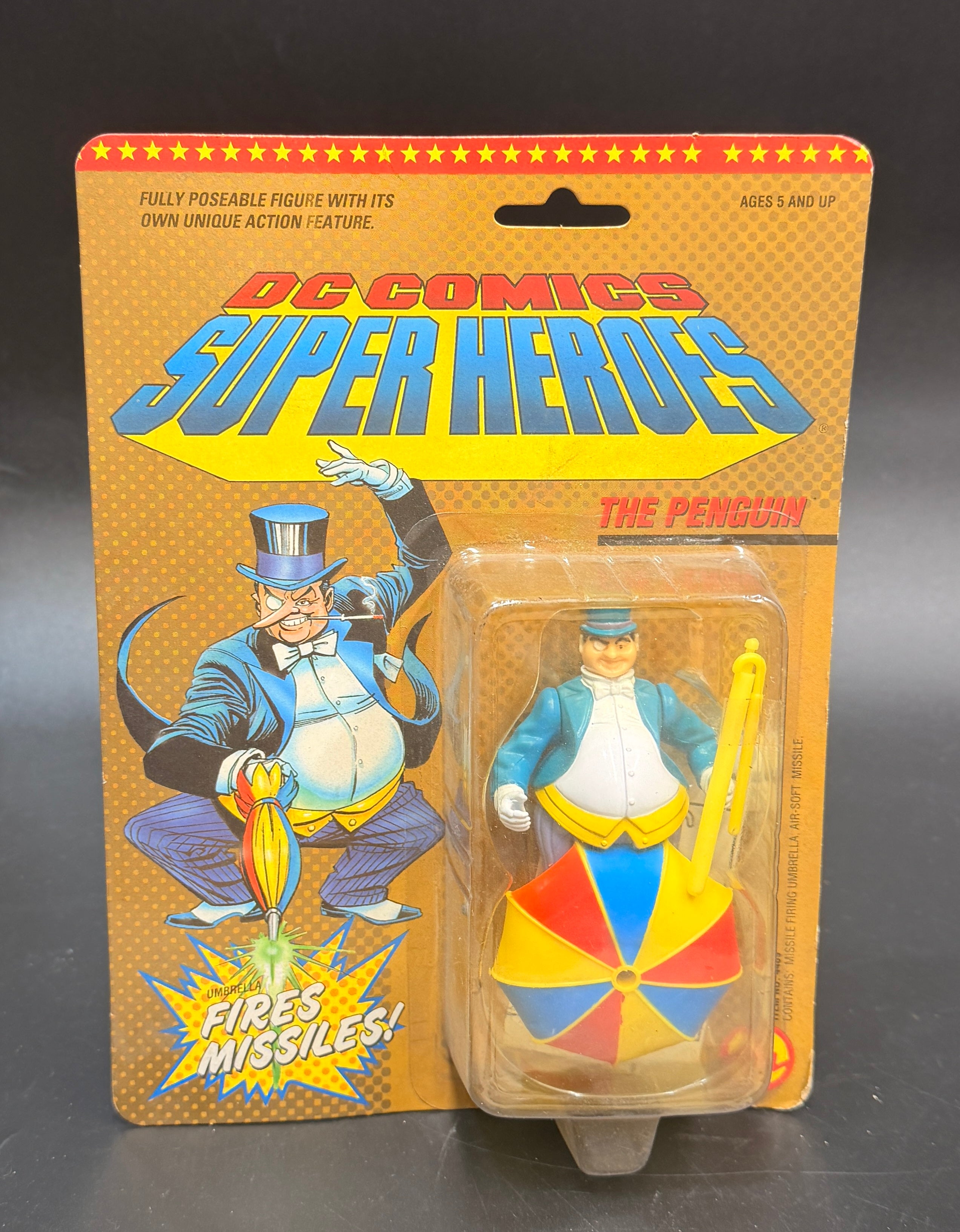 Penguin (With Missile Firing Umbrella) DC Super Heroes Action Figure ToyBiz 1989