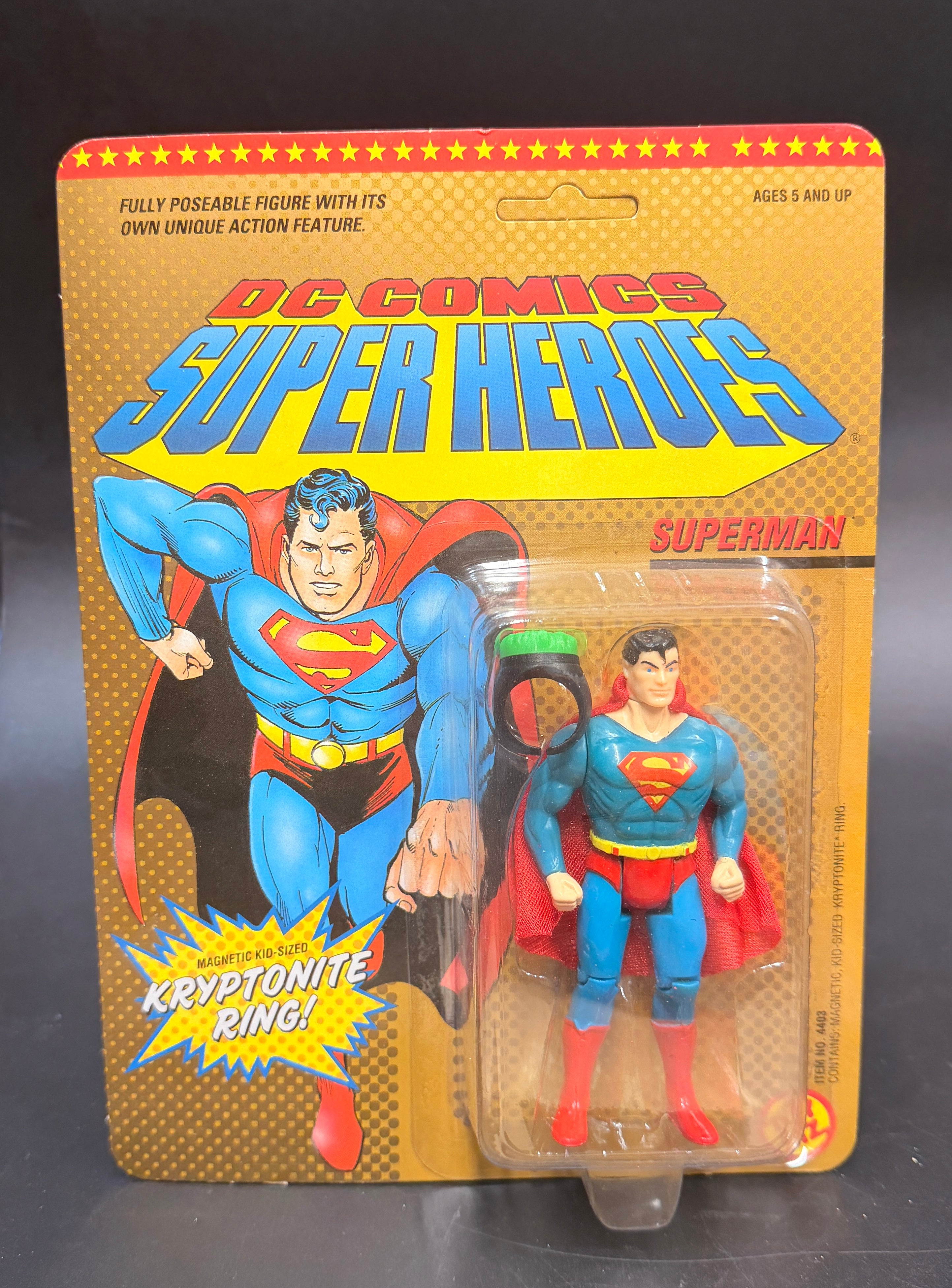 "Superman" (With Kryptonite ring) DC Super Heroes Action Figure ToyBiz 1989