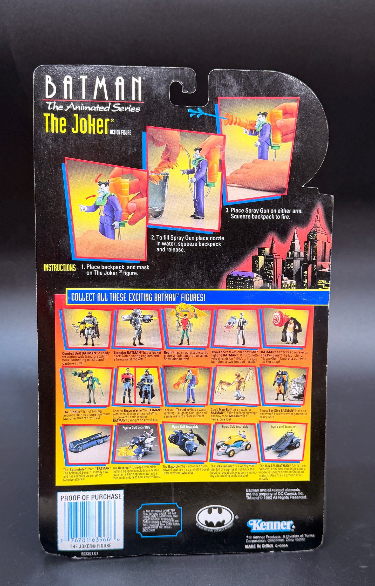 "The Joker" (with Laughing Gas Spray Gun) Batman: The Animated Series Action Figure Kenner 1992
