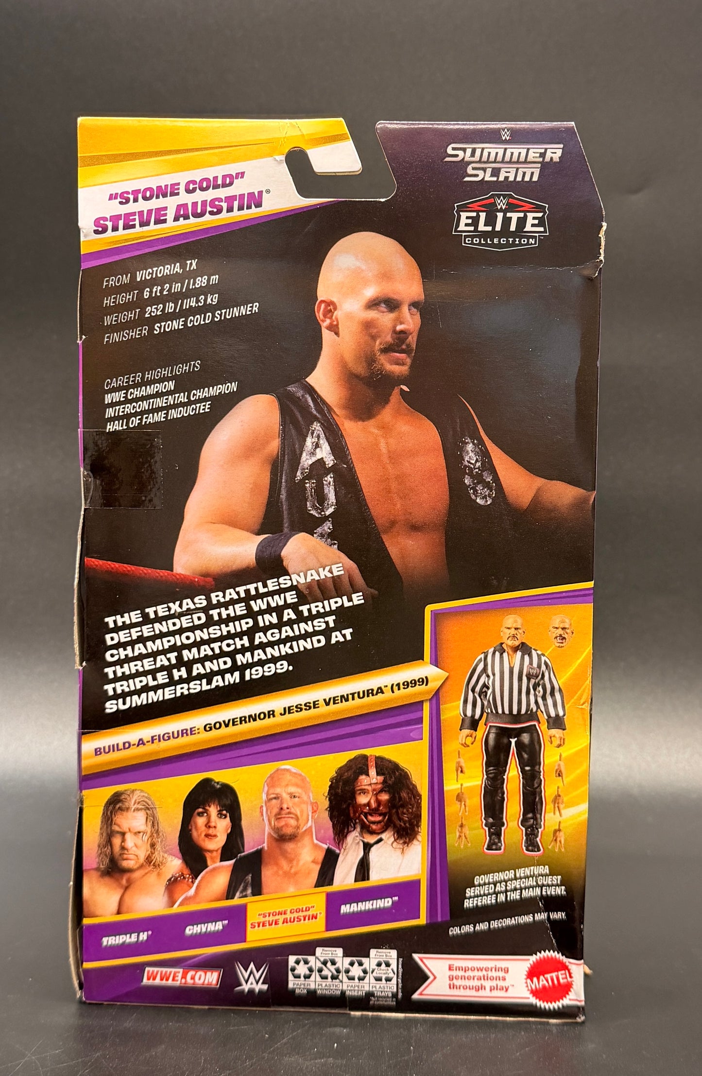 Stone Cold Steve Austin Mattel WWE Elite Collection (Summer Slam) BAF Jesse Ventura