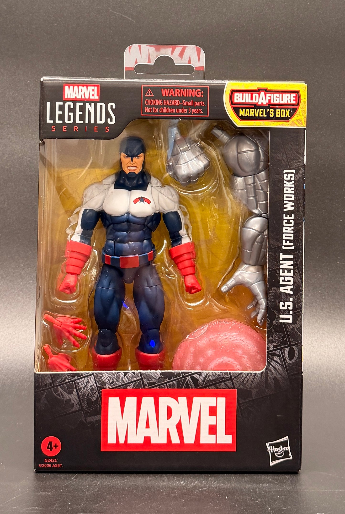 US Agent Force Works (BAF Marvel's Box) Action Figure Marvel Legends Hasbro 2026 Front View.