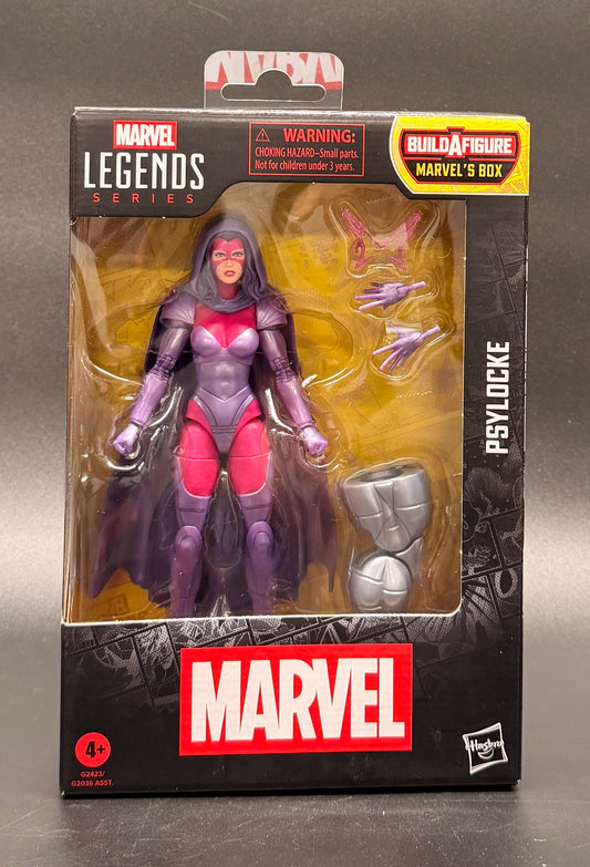 Psylocke (BAF Marvel's Box) Action Figure Marvel Legends Hasbro 2026 Front Box View.