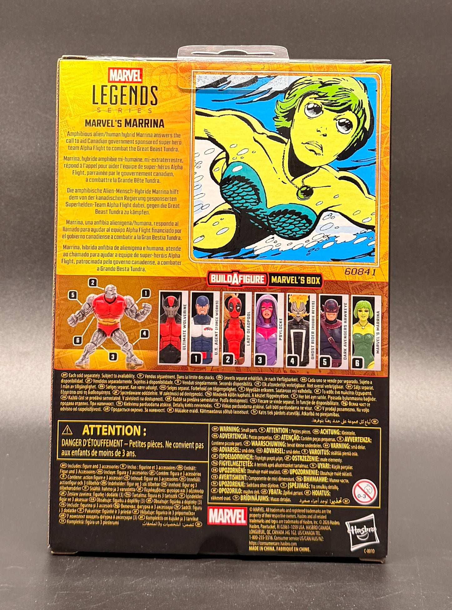Marvel's Marrina (BAF Marvel's Box) Action Figure Marvel Legends Hasbro 2026 Rear Box View.