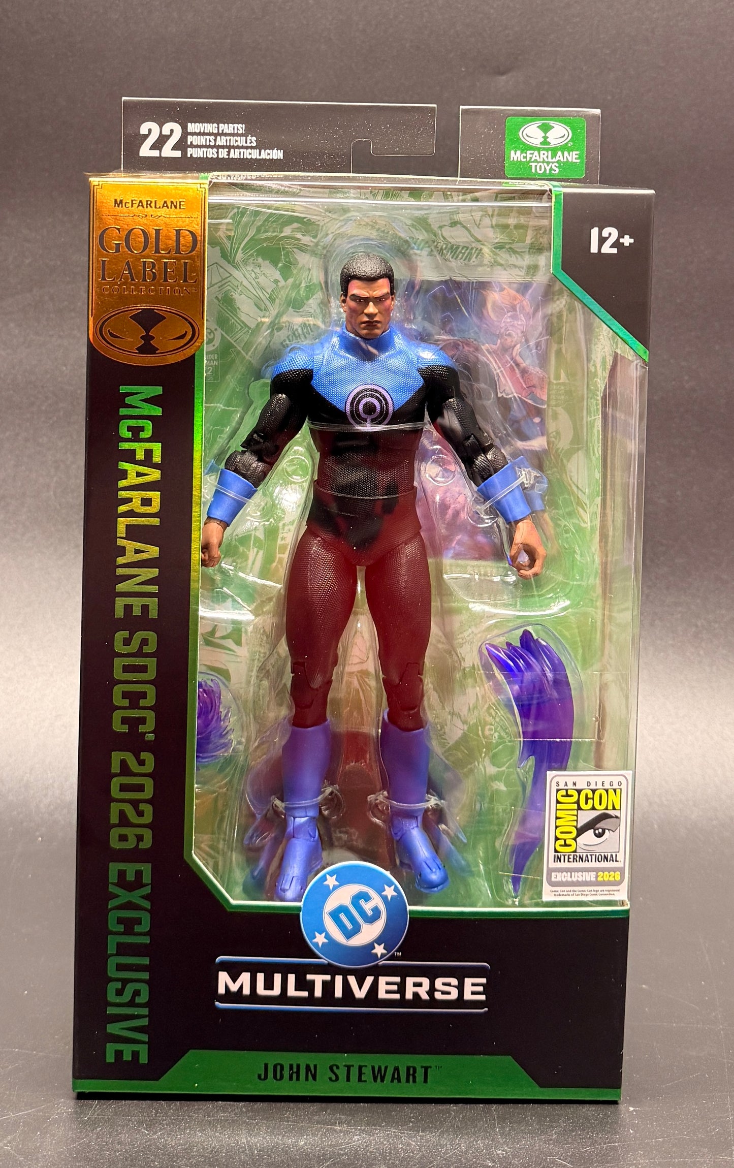 John Stewart (Ultraviolet Lantern) Gold Label DC Multiverse SDCC Exclusive Action Figure McFarlane Toys 2026