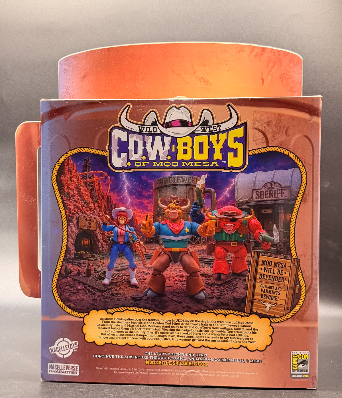 Marshal Moo Montana in the Tumbleweed Saloon Wild West C.O.W.-Boys of Moo Mesa SDCC Exclusive Action Figure Nacelle Toys 2026