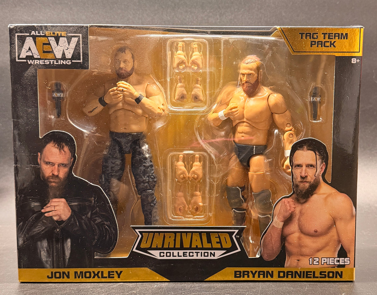 Jon Moxley and Bryan Danielson AEW: Unrivaled Collection Tag Team Pack Action Figure Set Jazwares 2022