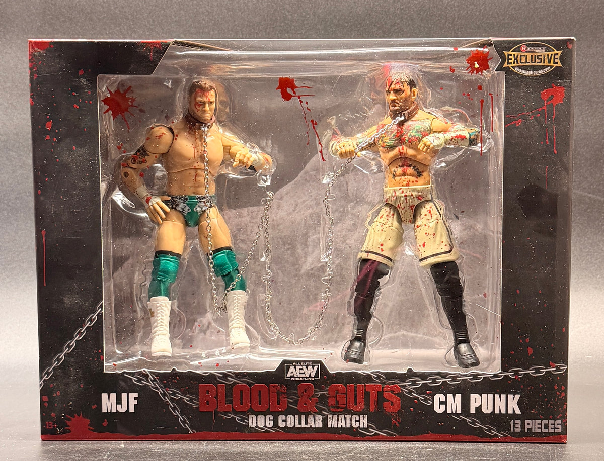 MJF and CM Punk AEW: Blood & Guts Ringside Collectibles Exclusive Action Figure Set Jazwares 2023
