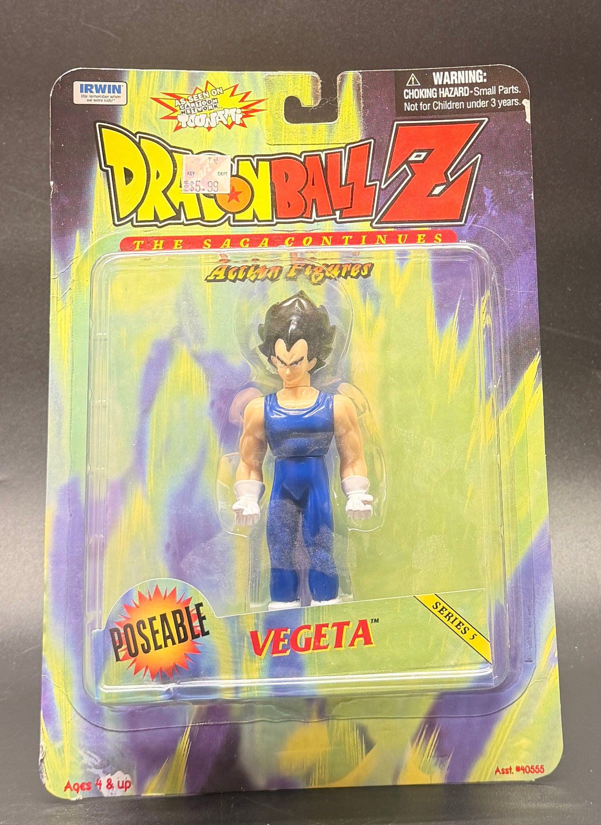 Vegeta Dragon Ball Z The Saga Continues Series 5 Action Figure Irwin Toys 1999