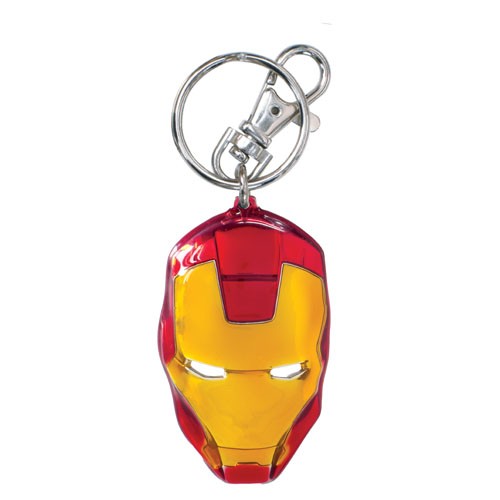 Iron Man Helmet Colored Pewter Key Ring