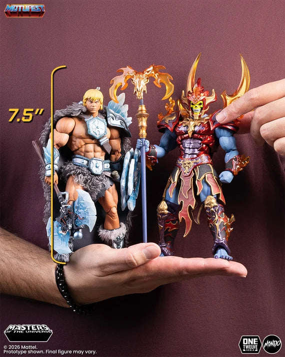 Ice Armor He-Man & Fire Armor Skeletor Masters of the Universe 200X 1:12 Scale Limited Edition Action Figure Set Mondo 2026