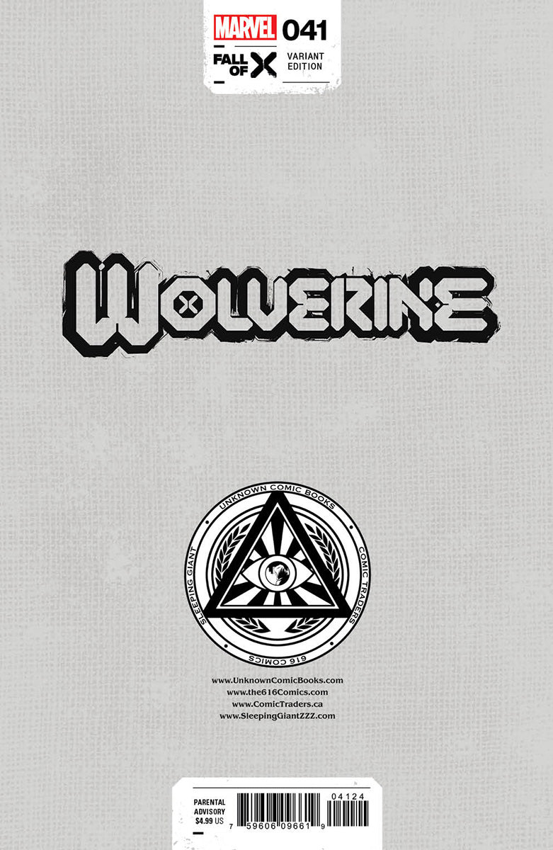 WOLVERINE #41 UNKNOWN COMICS TYLER KIRKHAM EXCLUSIVE VAR (01/10/2024)