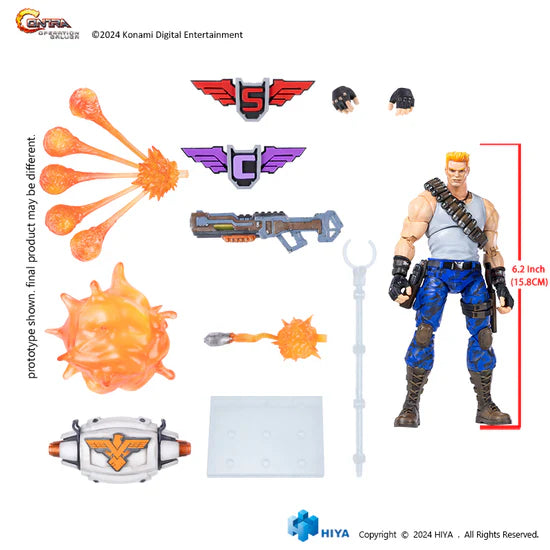 Bill Rizer Contra: Operation Galuga Exquisite Basic Series 6 in. Action Figure Konami HIYA Toys 2024