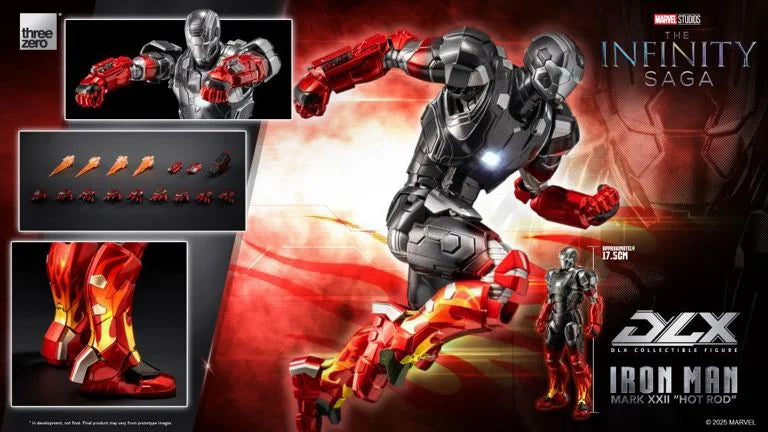 Iron Man Mark XXII Hot Rod 1/12 Scale Iron Man 3 The Infinity Saga DLX Threezero Action Figure