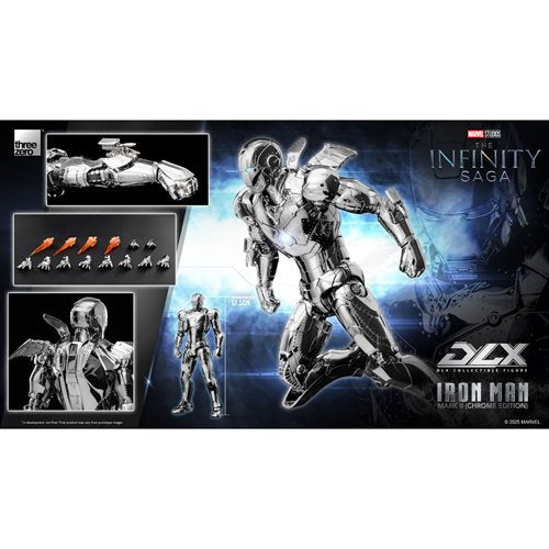Iron Man Mk 2 (Chromed Edition) 1:12 Iron man The Infinity Saga DLX Three Zero Action Figure