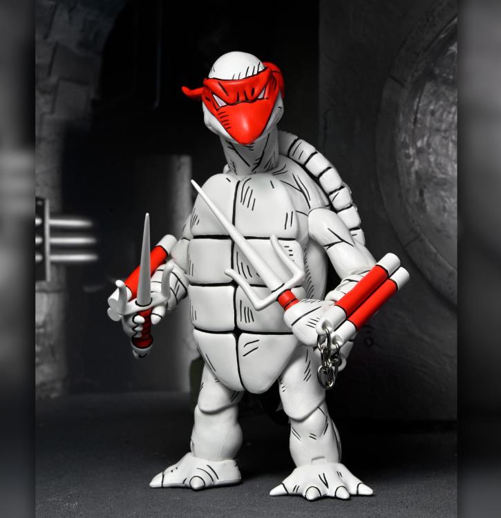 The First Sketch Turtles (Black and White) Eastman & Laird’s Teenage Mutant Ninja Turtles Adventures Action Figure NECA 2024