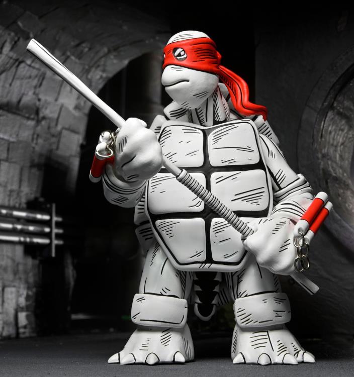 The First Sketch Turtles (Black and White) Eastman & Laird’s Teenage Mutant Ninja Turtles Adventures Action Figure NECA 2024