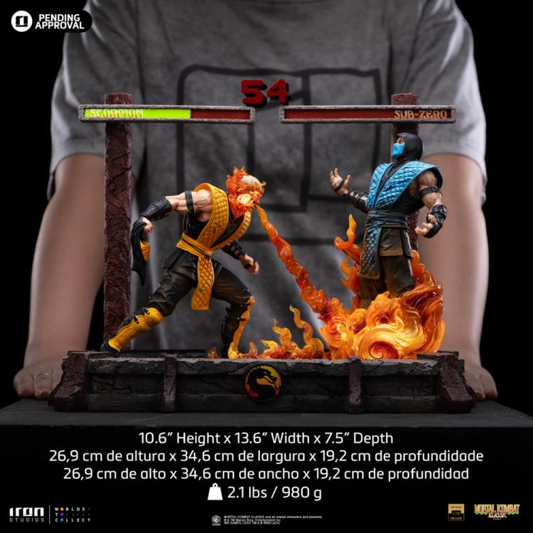 Scorpion Vs. Sub Zero Mortal Kombat 1/10 Art Scale Limited Edition Iron Studios Statue