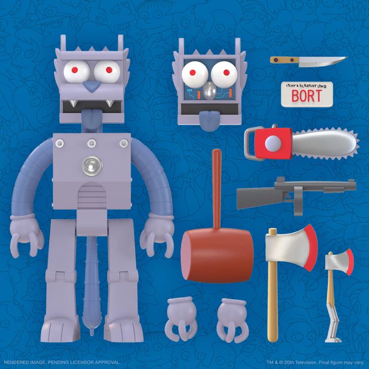 Robot Scratchy The Simpsons (Wave 1) 7 in. Action Figure Ultimates! Super7