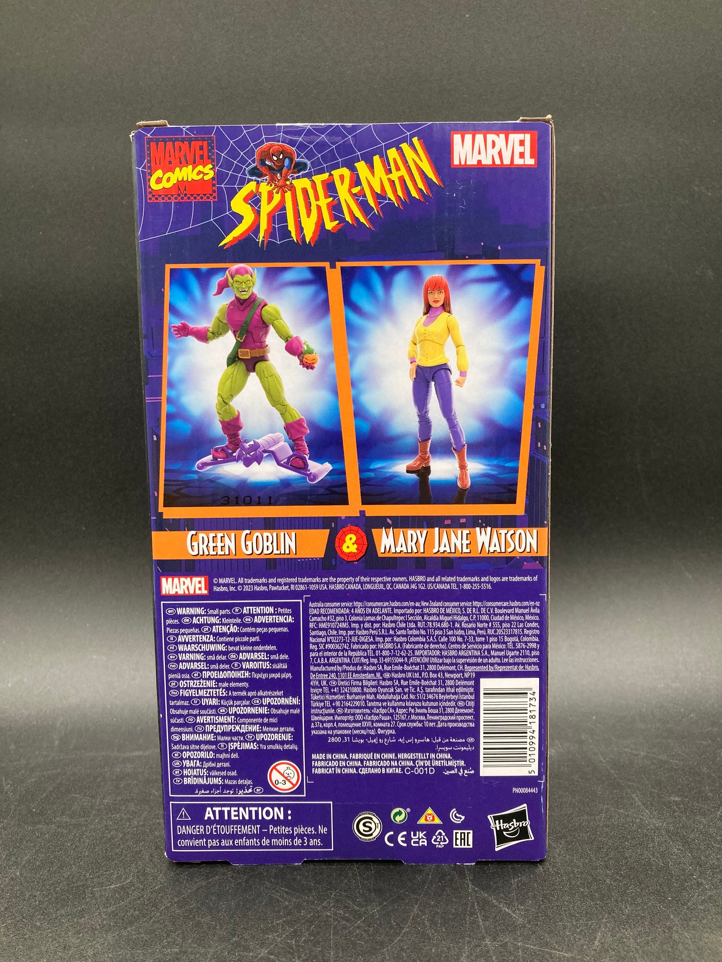 Green Goblin & Mary Jane Watson Hasbro Marvel Legends VHS Spider-Man Animated Series Retro Figure Set 2023