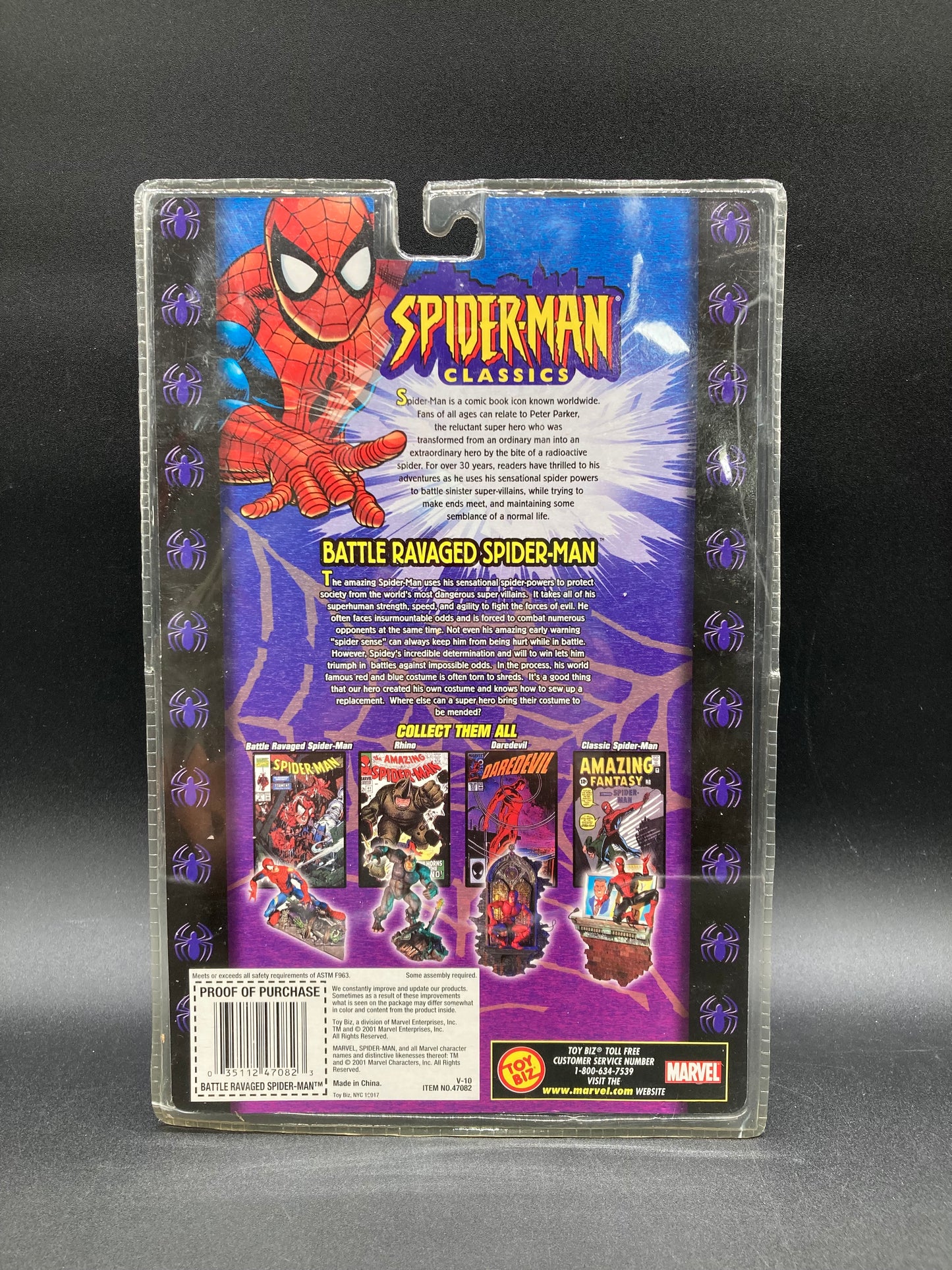 Battle Ravaged Spider-Man Toybiz Spider-Man Classics Series II Figure 2001