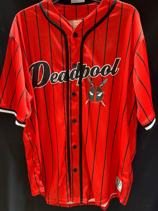 Official Deadpool Button-Down Baseball Jersey - MERC 91