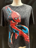 Spider-man Black Denim-Wash Graphic T-Shirt