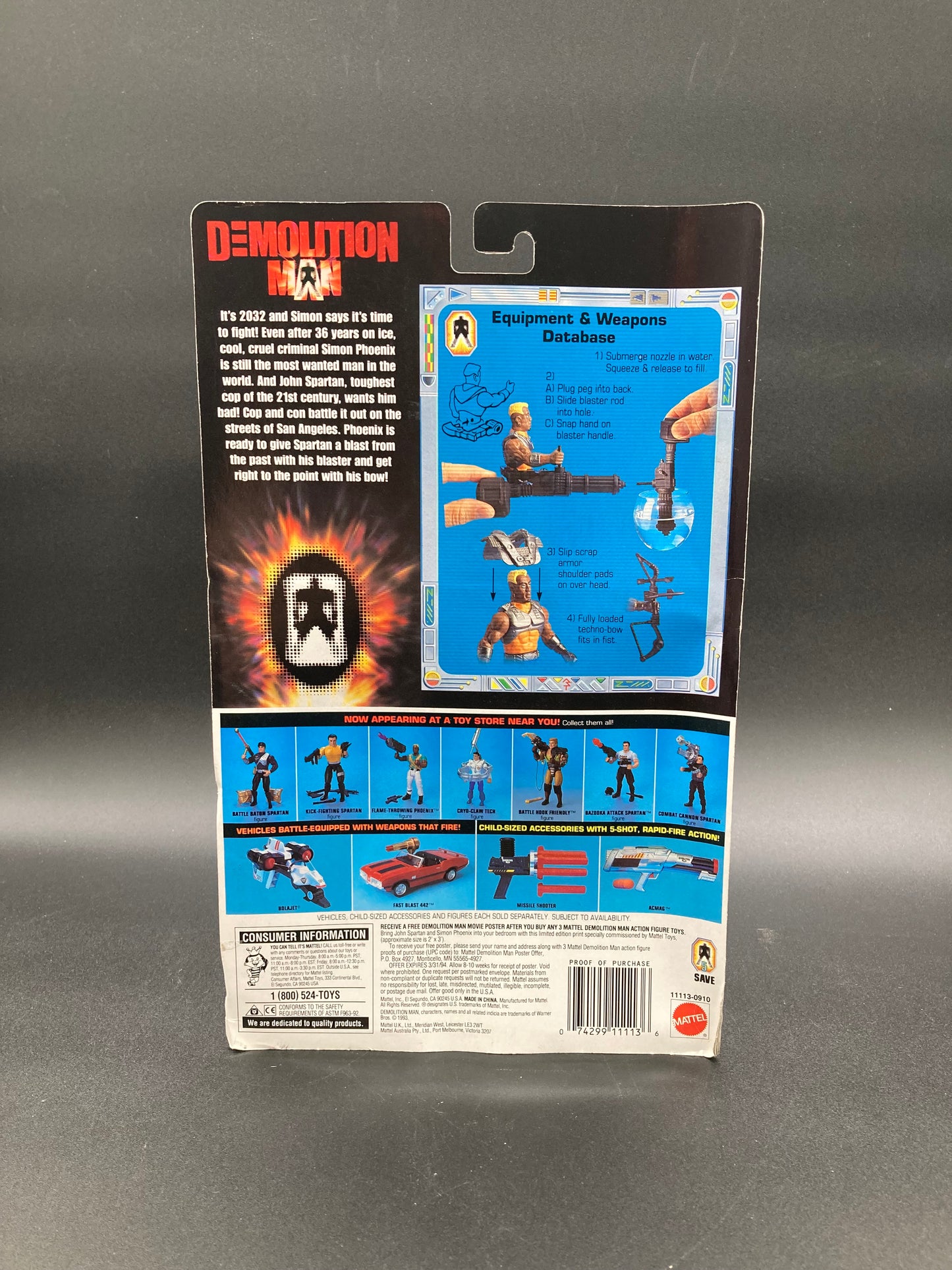 Blast Attack Simon Phoenix Mattel Demolition Man Figure 1993