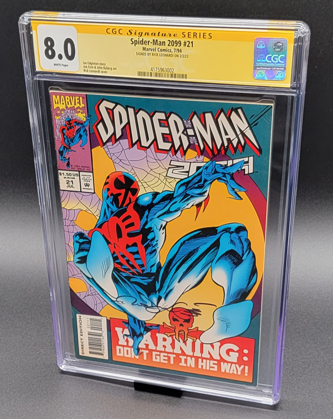 Spider-Man 2099 #21 CGC SS 8.0 Rick Leonardi