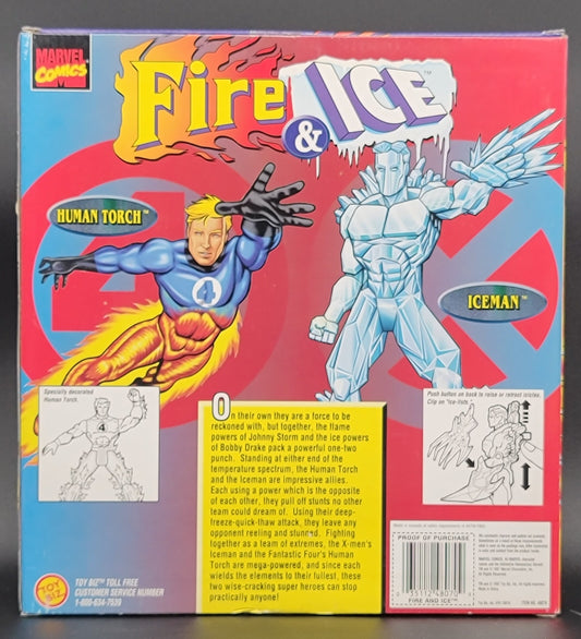 Human Torch and Iceman Limited edition numbered box 1997 Toybiz